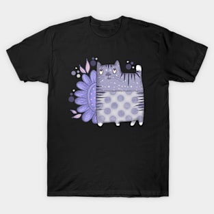 Cat in Purple T-Shirt